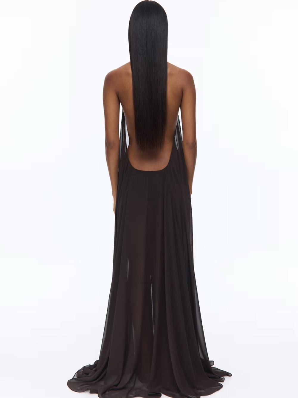 LIVIA NUNES H&M A-LINE CHIFFON HALTERNECK DRESS 🤎 - Picture 4 of 4